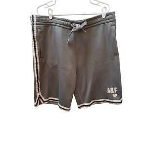 Abercrombie & Fitch Mens Gray Athletic Sweat Shorts A&F 92 Logo Size L